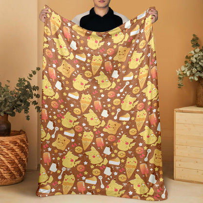 Pikachu Fleece Blanket Home Decor Throw Blanket Bedroom Decor Baby Blanket Cream Pikachu Blanket Gifts