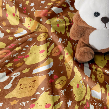 Pikachu Fleece Blanket Home Decor Throw Blanket Bedroom Decor Baby Blanket Cream Pikachu Blanket Gifts