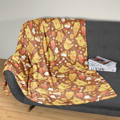 Pikachu Fleece Blanket Home Decor Throw Blanket Bedroom Decor Baby Blanket Cream Pikachu Blanket Gifts