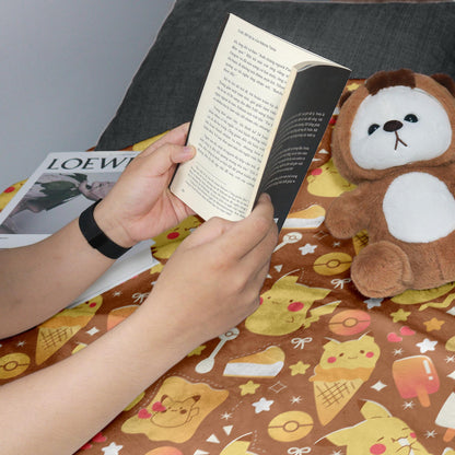 Pikachu Fleece Blanket Home Decor Throw Blanket Bedroom Decor Baby Blanket Cream Pikachu Blanket Gifts