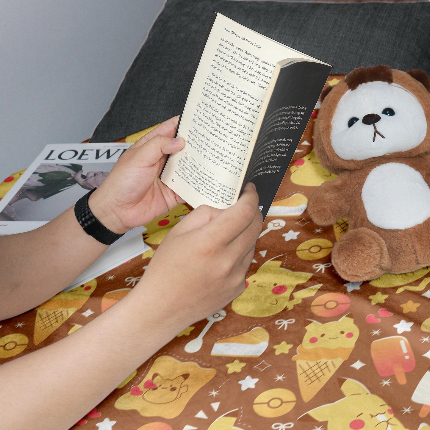 Pikachu Fleece Blanket Home Decor Throw Blanket Bedroom Decor Baby Blanket Cream Pikachu Blanket Gifts