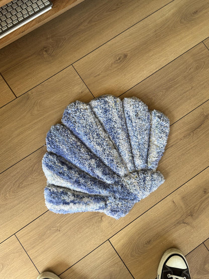 3D Oyster Tufted Rug – Fluffy Handmade Coastal Carpet – Soft Ocean-Inspired Mat – Beach House Decor