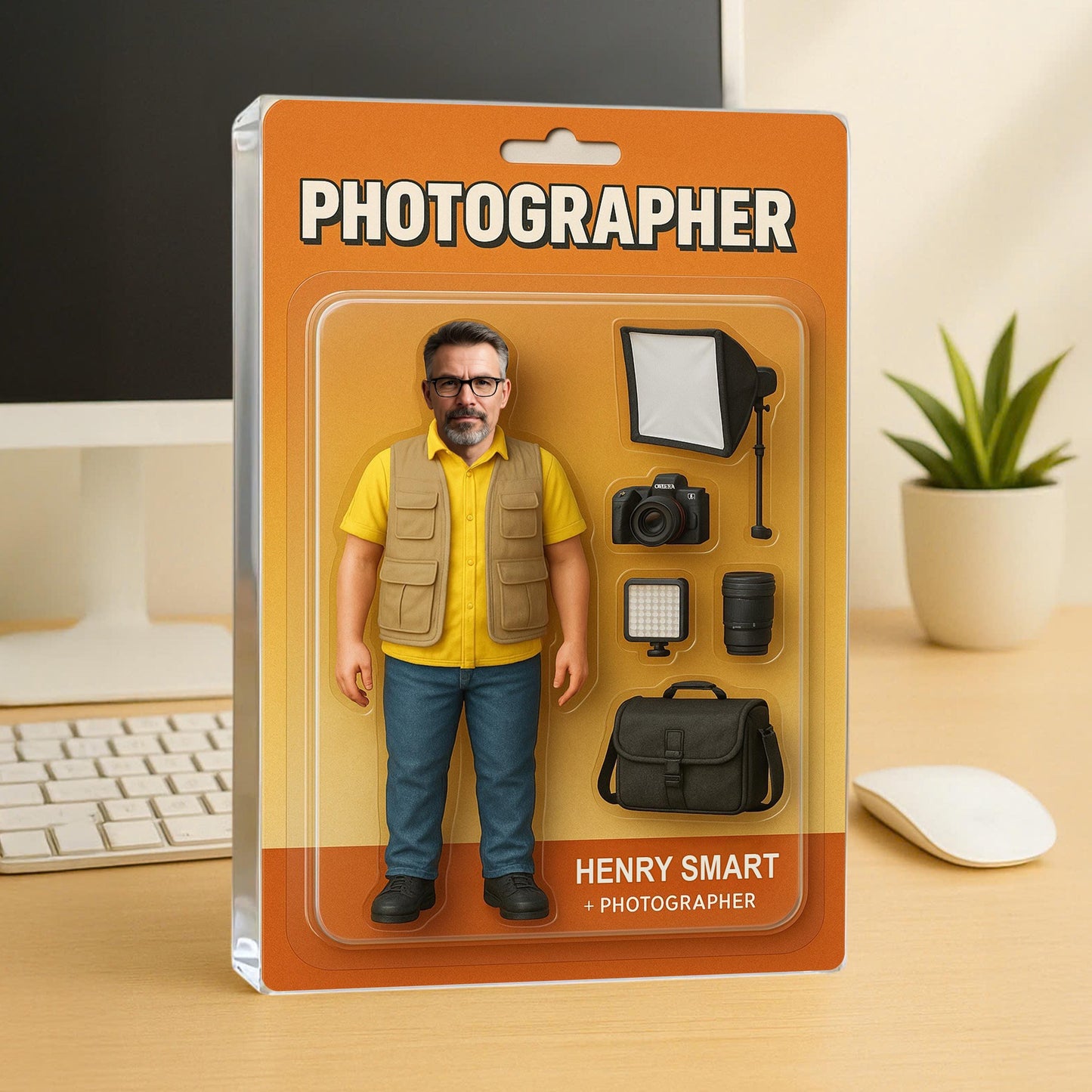 Personalized Photographer Retirement Gift, Custom Photo Retired Action Figure Acrylic Block, Congratulation Photography Retired Gifts