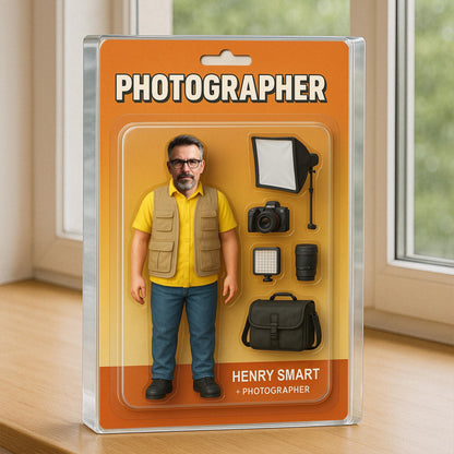 Personalized Photographer Retirement Gift, Custom Photo Retired Action Figure Acrylic Block, Congratulation Photography Retired Gifts