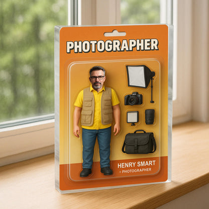 Personalized Photographer Retirement Gift, Custom Photo Retired Action Figure Acrylic Block, Congratulation Photography Retired Gifts