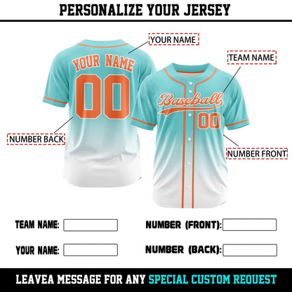 Custom Gradient baseball jersey,Personalized Team Name Number Logo Jersey Uniform,Baseball jersey men Women jersey Family jersey Team jersey