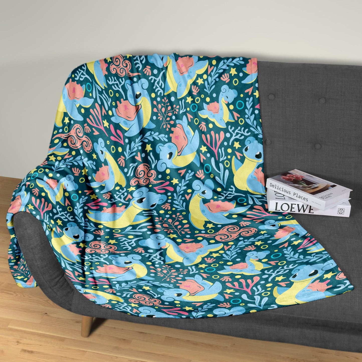 Lapras Fleece Blanket Home Decor Throw Blanket Bedroom Decor Baby Blanket Cute Lapras Blanket Gifts