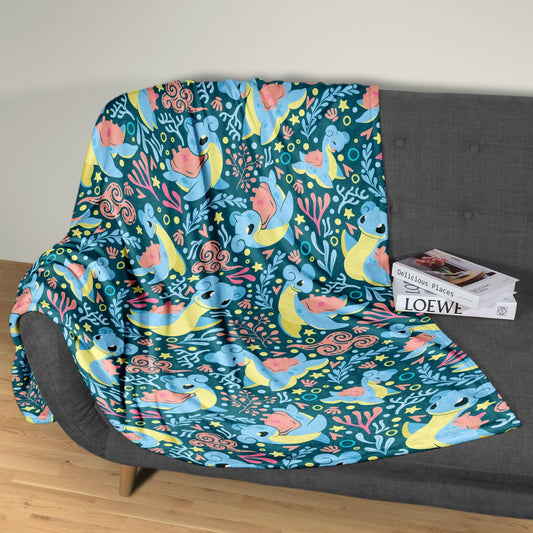 Lapras Fleece Blanket Home Decor Throw Blanket Bedroom Decor Baby Blanket Cute Lapras Blanket Gifts