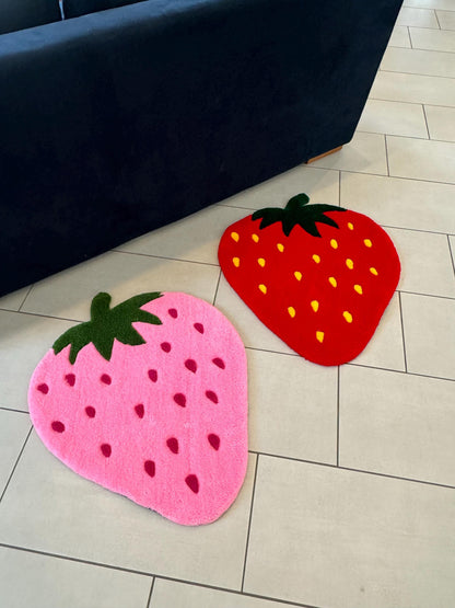 Strawberry   Rug Nursery Decoration Fruit Design Berry Accent Area Mat Kitchen Decor Dopamine Decor Playroom Theme Room Accessory Kid