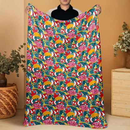 Magikarp Fleece Blanket Home Decor Throw Blanket Tropical Blanket Cute Baby Blanket Magikarp Blanket Gifts