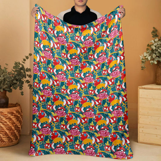 Magikarp Fleece Blanket Home Decor Throw Blanket Tropical Blanket Cute Baby Blanket Magikarp Blanket Gifts