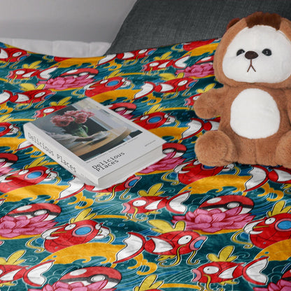 Magikarp Fleece Blanket Home Decor Throw Blanket Tropical Blanket Cute Baby Blanket Magikarp Blanket Gifts