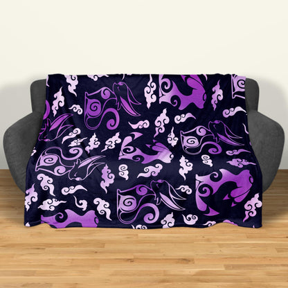 Umbreon Espeon Fleece Blanket, Cozy Cotton Blanket for Birthday, Christmas, Halloween, Home Decor Throw Blanket, Umbreon Blanket Gifts