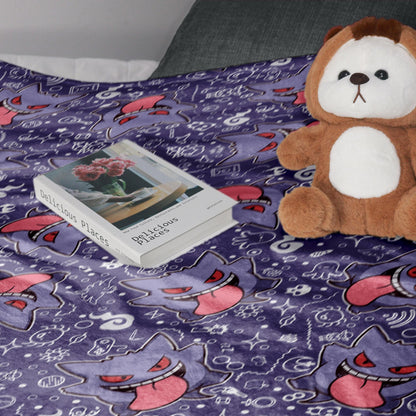 Gengar Fleece Blanket Home Decor Throw Blanket Bedroom Decor Baby Blanket Cute Ghost Gengar Blanket Gifts