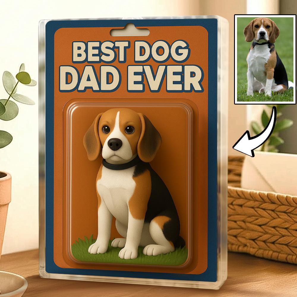 Personalized Father's Day Gift For Dog Dad, Custom Dog Photo Action Figure Acrylic Block, Dog Owners Gift, Dog Lovers Gift, Dog Dad Gift