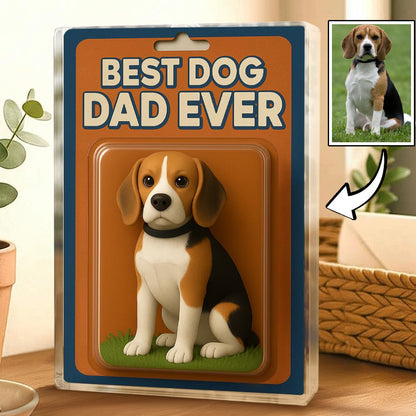 Personalized Father's Day Gift For Dog Dad, Custom Dog Photo Action Figure Acrylic Block, Dog Owners Gift, Dog Lovers Gift, Dog Dad Gift