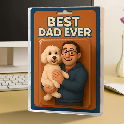 Personalized Father's Day Gift For Dog Dad, Custom Dog Photo Action Figure Acrylic Block, Dog Owners Gift, Dog Lovers Gift, Dog Dad Gift