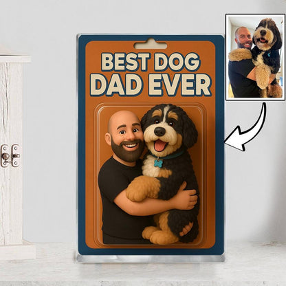 Personalized Father's Day Gift For Dog Dad, Custom Dog Photo Action Figure Acrylic Block, Dog Owners Gift, Dog Lovers Gift, Dog Dad Gift