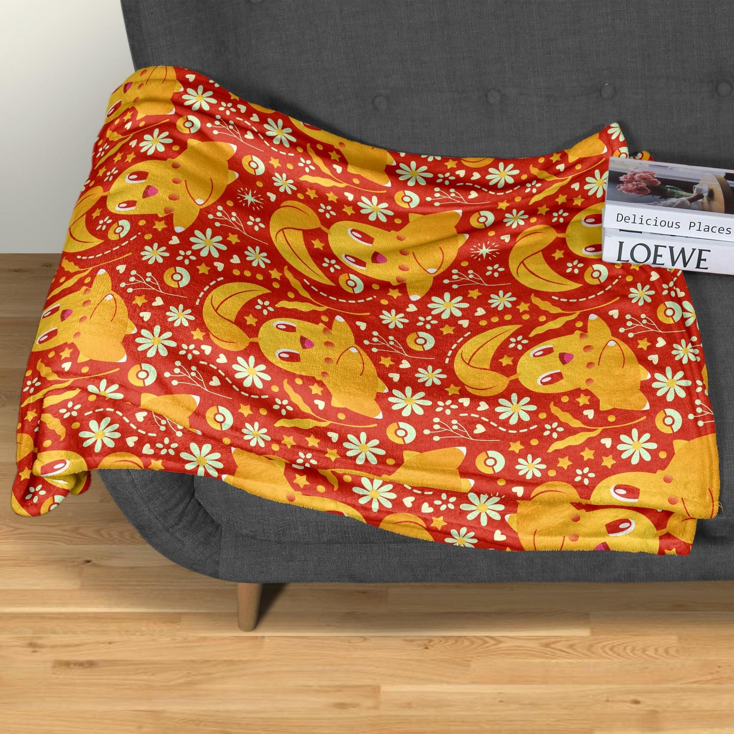 Chikorita Fleece Blanket Home Decor Throw Blanket Bedroom Decor Baby Blanket Cute Chikorita Blanket Gifts