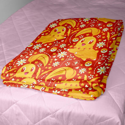 Chikorita Fleece Blanket Home Decor Throw Blanket Bedroom Decor Baby Blanket Cute Chikorita Blanket Gifts