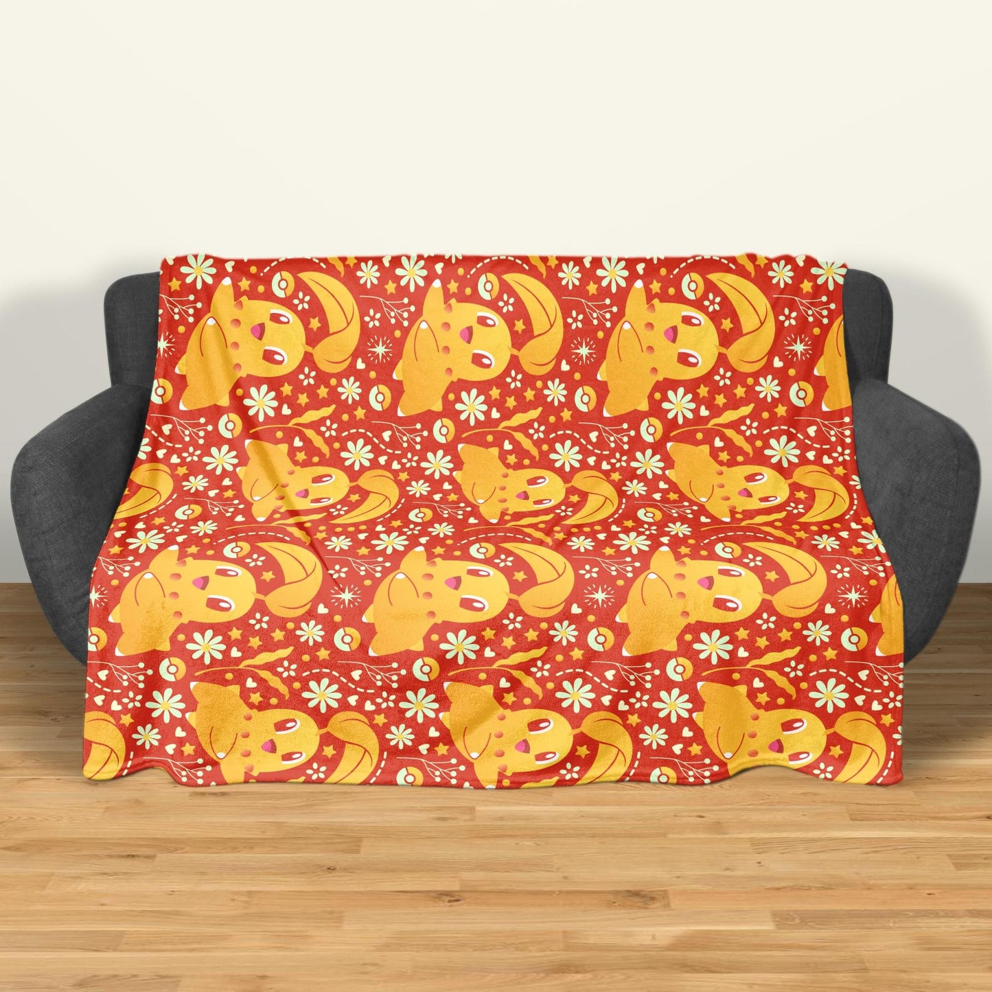 Chikorita Fleece Blanket Home Decor Throw Blanket Bedroom Decor Baby Blanket Cute Chikorita Blanket Gifts