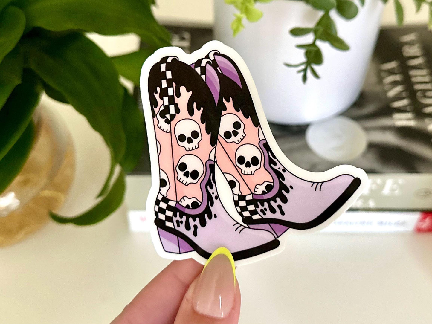 Emo Boots Waterproof Sticker, Goth Stickers, Trendy Stickers, Emo Decal, Waterbottle Sticker, Tumbler Decal, Laptop Sticker, Cowgirl, Rodeo