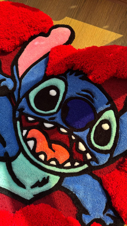 Puffy Heart Tufted Rug – Custom Handmade Cartoon Carpet, Love Cute Decor, Puffy Soft Rug for Anime Room Aesthetic or Gift | 2.7ft