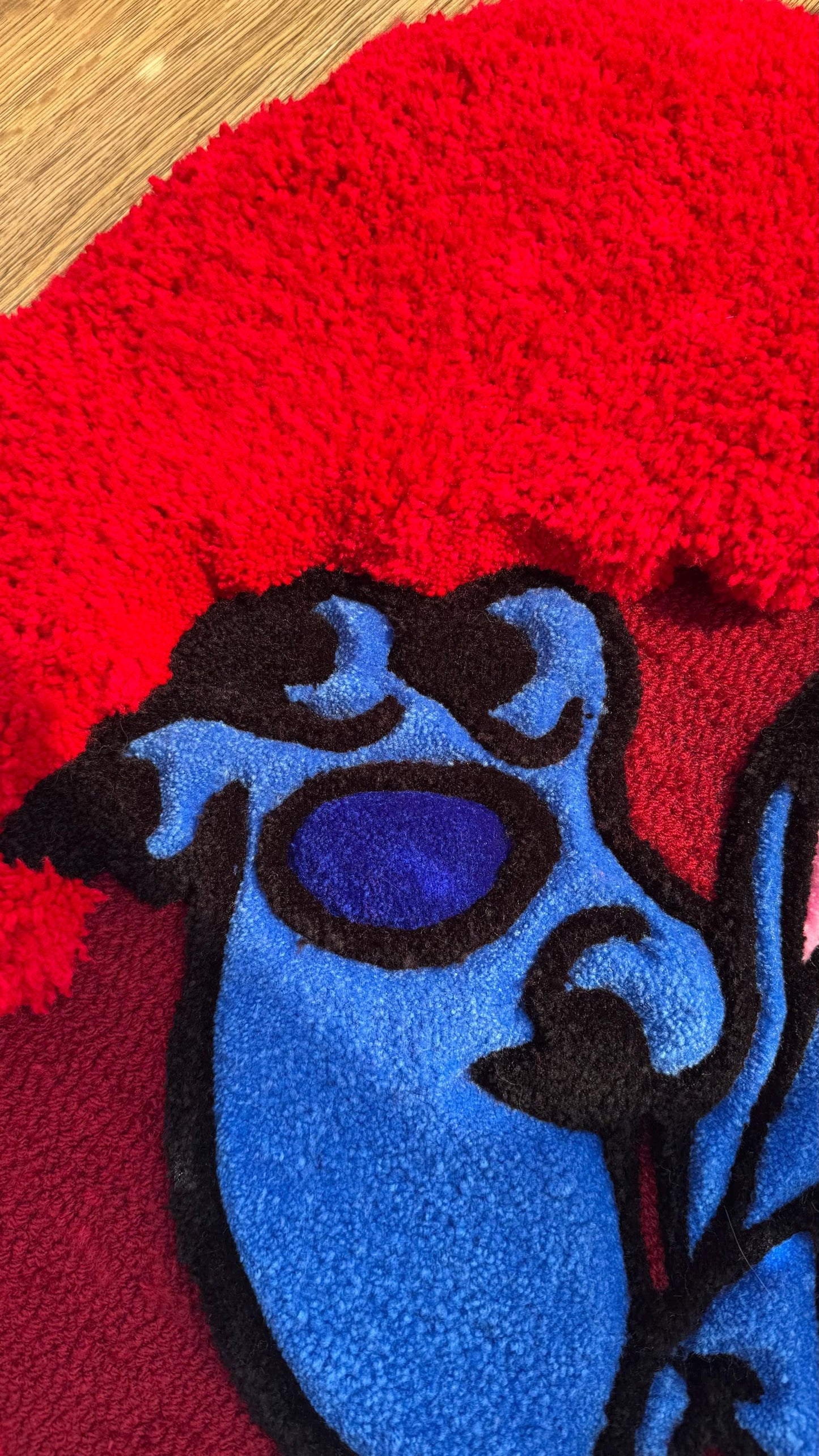 Puffy Heart Tufted Rug – Custom Handmade Cartoon Carpet, Love Cute Decor, Puffy Soft Rug for Anime Room Aesthetic or Gift | 2.7ft