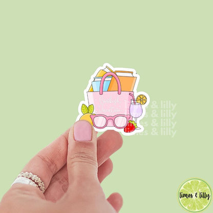 Bookish Vacation Tote Bag Vinyl Sticker | Kindle Stickers | Bookish Stickers | Gift for Book Lover