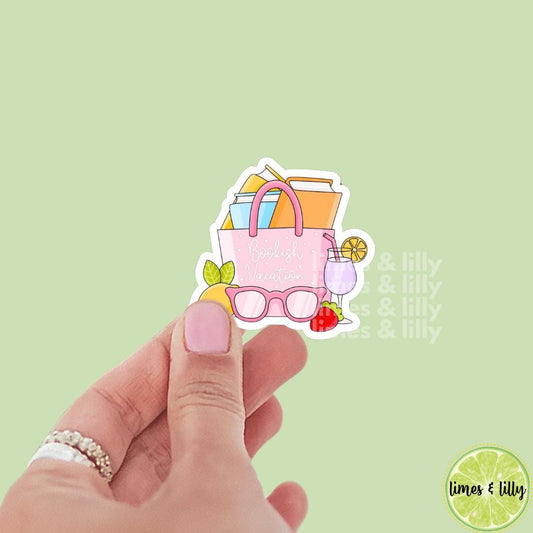 Bookish Vacation Tote Bag Vinyl Sticker | Kindle Stickers | Bookish Stickers | Gift for Book Lover