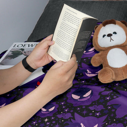 Gengar Fleece Blanket Home Decor Throw Blanket Bedroom Decor Baby Blanket Cute Ghost Cotton Blanket Gengar Blanket Gifts
