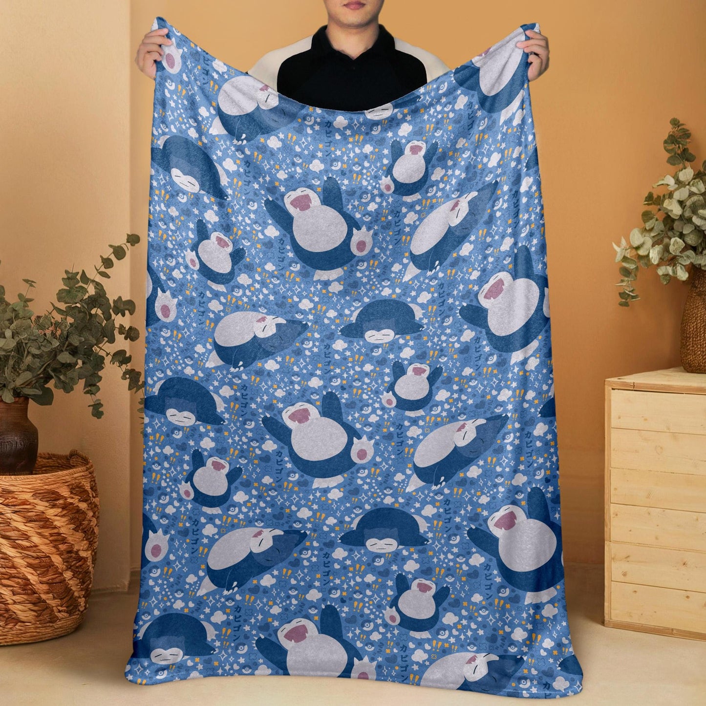 Snorlax Fleece Blanket Home Decor Throw Blanket Bedroom Decor Baby Blanket Cute Snorlax Blanket Gifts