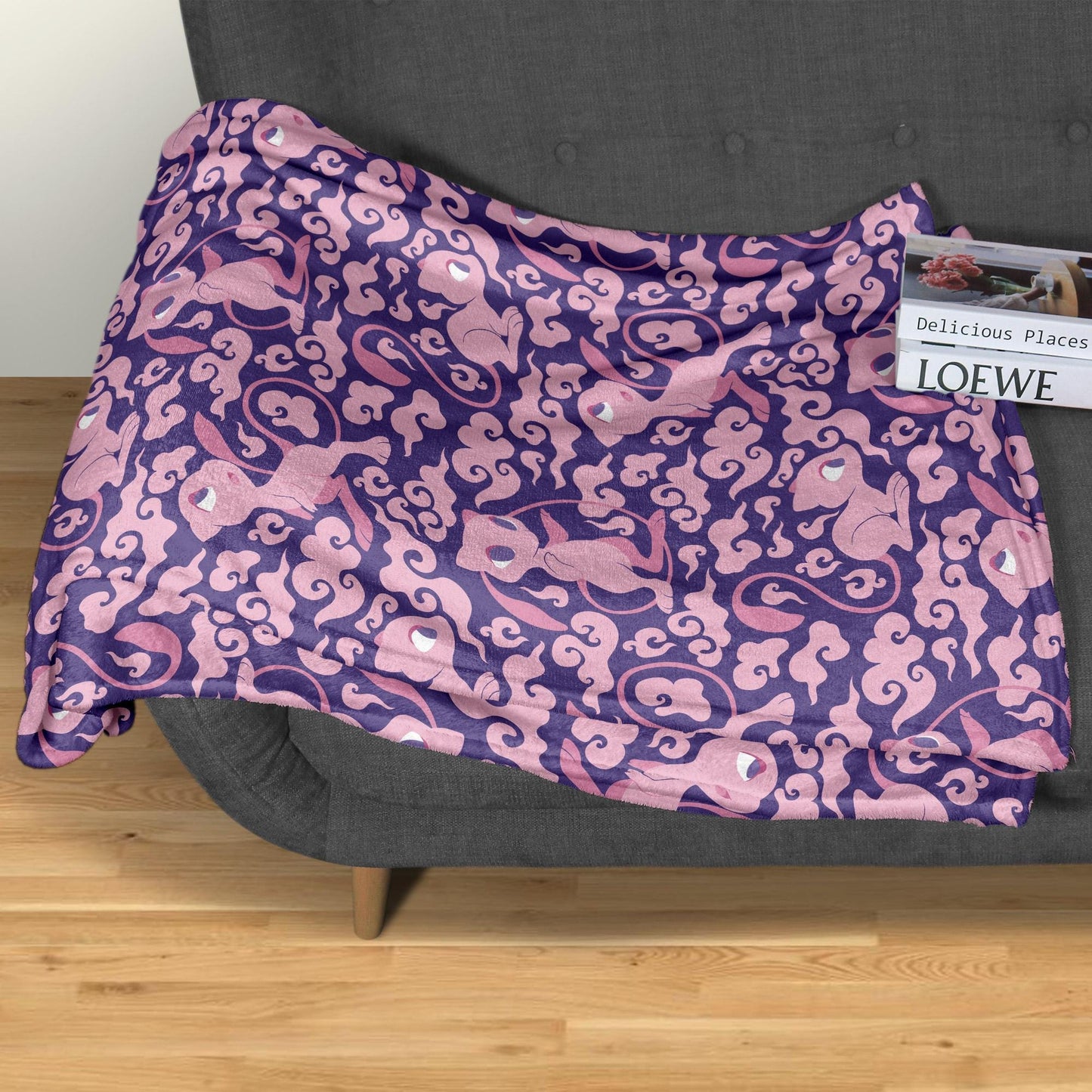 Mew Fleece Blanket Home Decor Throw Blanket Bedroom Decor Baby Blanket Cute Ancient Mew Blanket Gifts