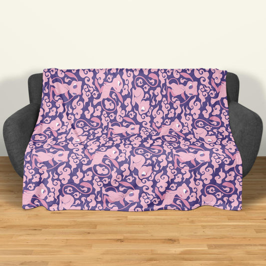 Mew Fleece Blanket Home Decor Throw Blanket Bedroom Decor Baby Blanket Cute Ancient Mew Blanket Gifts