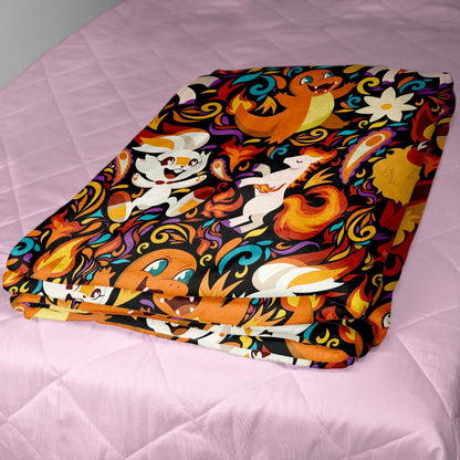 Charmander Fleece Blanket Home Decor Scorbunny Blanket Throw Blanket Cute Baby Blanket Charmander Blanket Gifts
