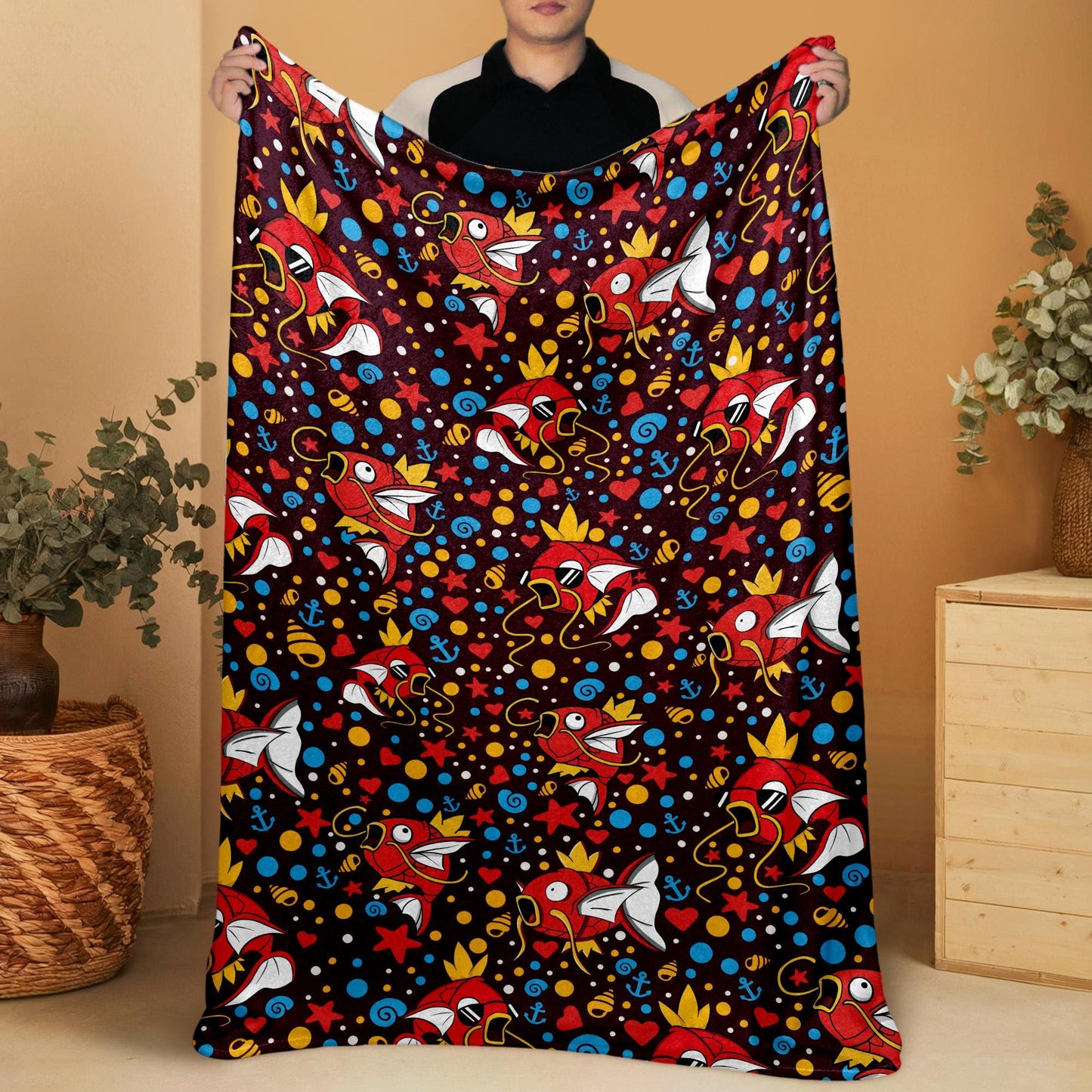 Magikarp Fleece Blanket Home Decor Throw Blanket Cute Baby Blanket Cute Magikarp Blanket Gifts