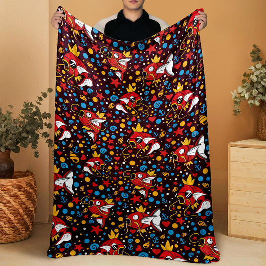 Magikarp Fleece Blanket Home Decor Throw Blanket Cute Baby Blanket Cute Magikarp Blanket Gifts