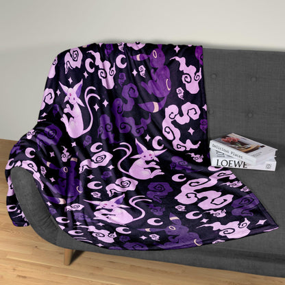 Umbreon Fleece Blanket Home Decor Espeon Blanket Throw Blanket Cute Baby Blanket Bedroom Decor Cotton Blanket Umbreon Blanket Gifts