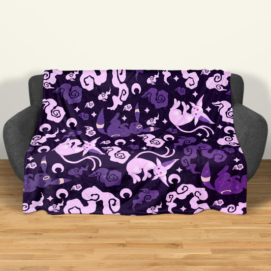 Umbreon Fleece Blanket Home Decor Espeon Blanket Throw Blanket Cute Baby Blanket Bedroom Decor Cotton Blanket Umbreon Blanket Gifts
