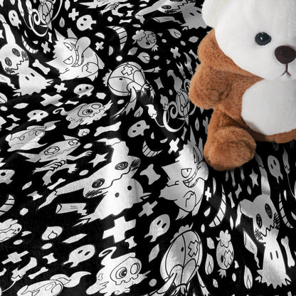 Gengar Fleece Blanket Home Decor Throw Blanket Bedroom Decor Mimikyu Blanket Cute Baby Blanket Cute Gengar Blanket Gifts