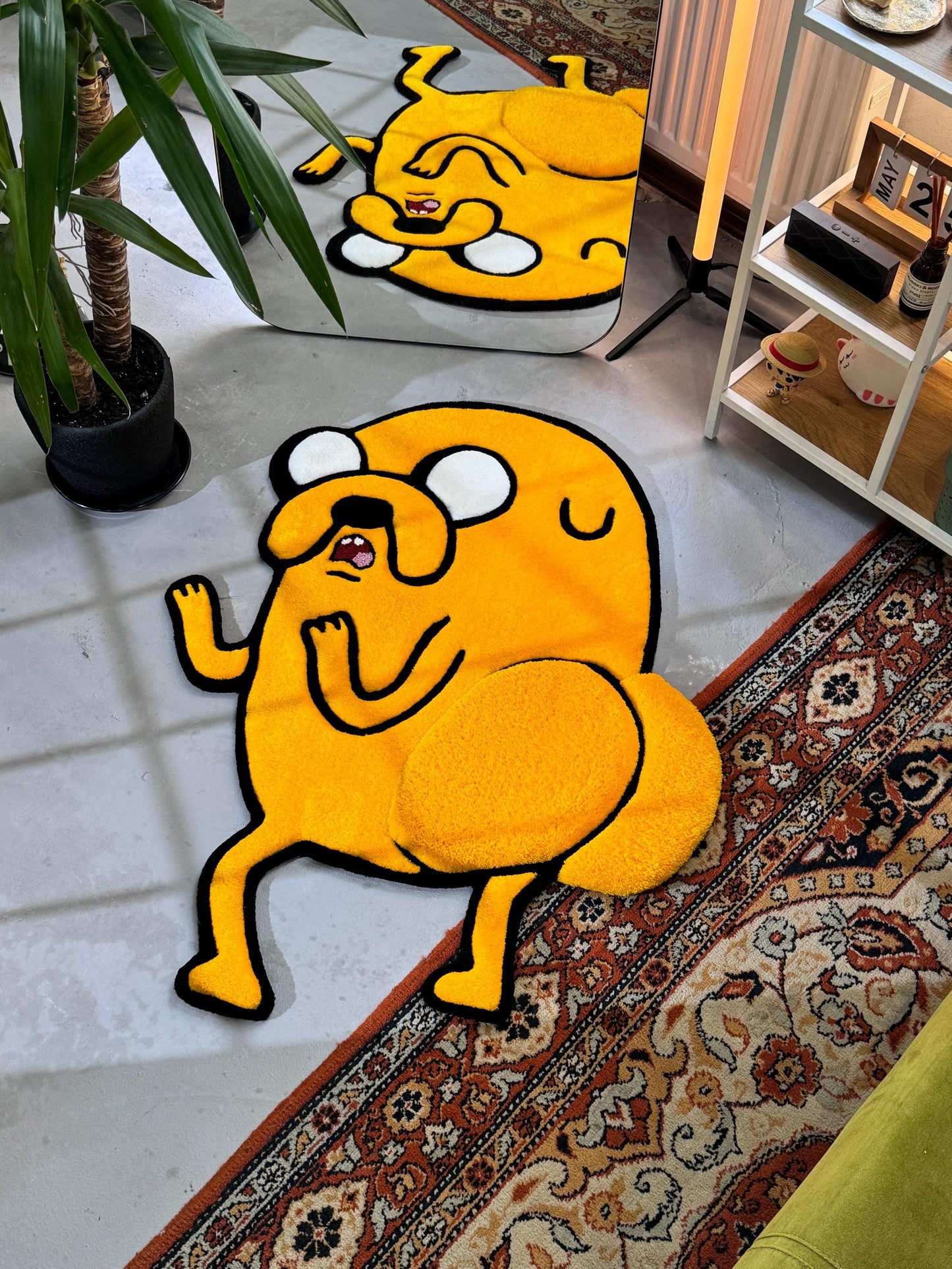 Fluffy Tufted Cartoon Rug, Funny Cartoon Dog Rug, Gift Idea, Plush Rug, Cartoon Character Rug