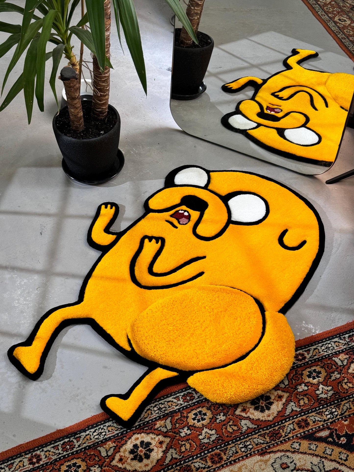 Fluffy Tufted Cartoon Rug, Funny Cartoon Dog Rug, Gift Idea, Plush Rug, Cartoon Character Rug