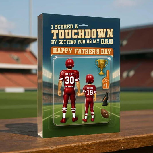 Custom Figure Acrylic Block Plaque, Birthday, Father's Day Gift For American Football Dad Grandpa Husband, Football Player, Football Lover