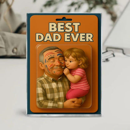 Custom Photo Dad And Kids Action Figure Acrylic Block, Personalized Father's Day 2025 Gift For Dad, Best Dad Ever Block Plaque, Gift For Dad