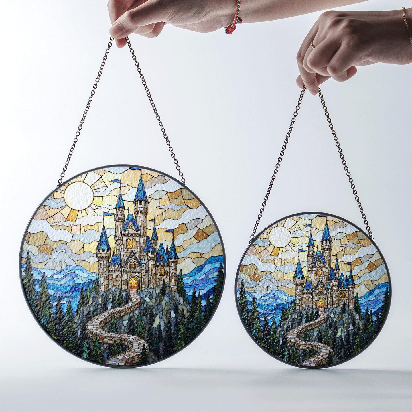 Enchanted Castle Mountain View Fantasy Suncatcher Gift for Dreamer