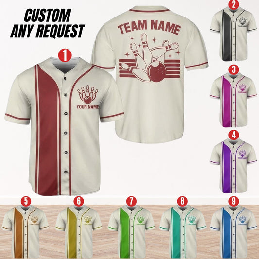 Personalized Vintage Bowling Team Baseball Jersey,Custom Name & Team Bowling Jersey,Uniform For Bowling Team,Bowling Lovers,Sport Gifts BL15