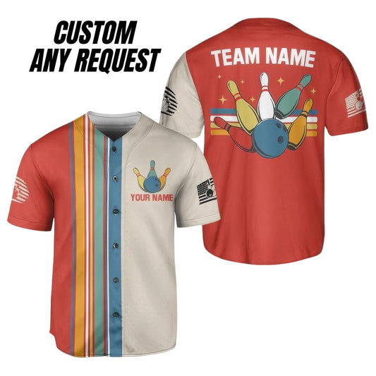 Personalized Vintage Bowling Team Baseball Jersey,Custom Name & Team Bowling Jersey,Uniform For Bowling Team,Bowling Lovers,Sport Gifts BL9