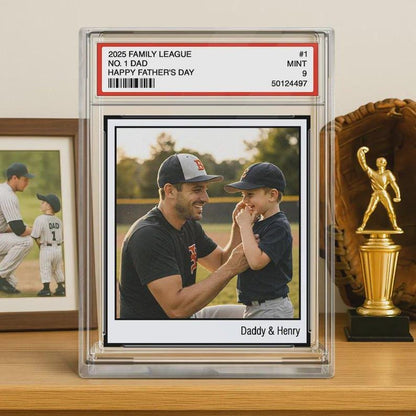 Personalized Dad & Kids Baseball Trading Card Style Personalized Acrylic Block Plaque Father's Day 2025 Gift For Baseball Lover,Baseball Dad