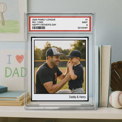 Personalized Dad & Kids Baseball Trading Card Style Personalized Acrylic Block Plaque Father's Day 2025 Gift For Baseball Lover,Baseball Dad