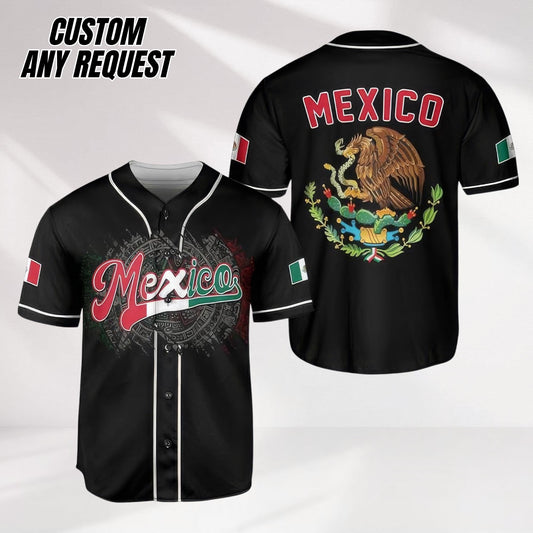 Personalized Baseball Jersey Mexico,Custom Team Name Number Mexican Jersey Shirt for Men Women Youth Kid Game Day Outfit For Mexico Fans B2